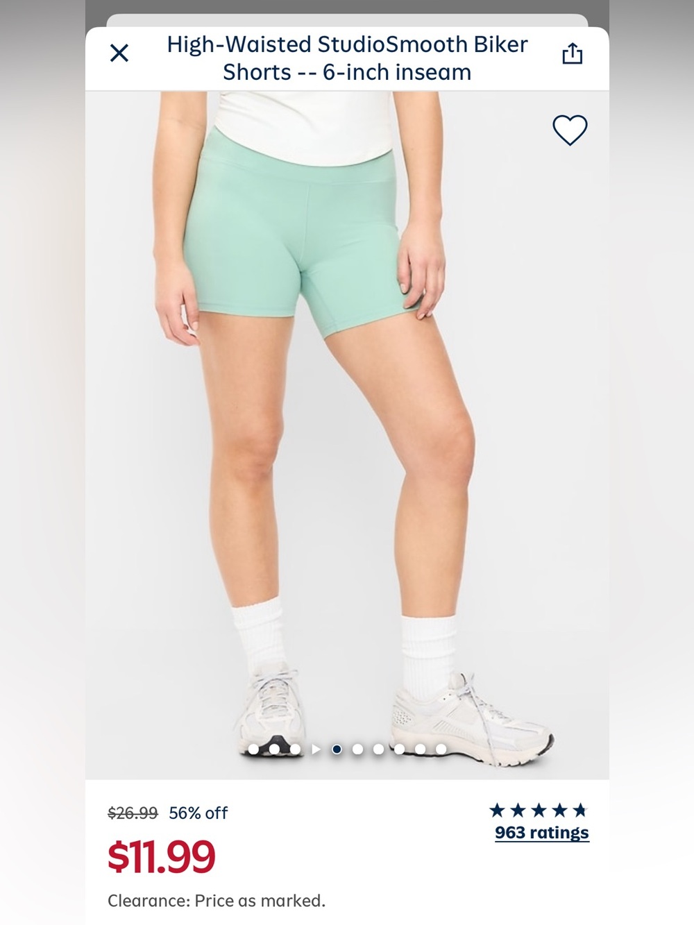 Old Navy Mint Green High-Waisted Bike Shorts
